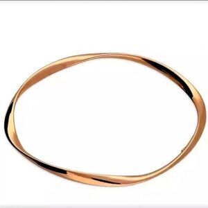 Twisted Bangle Bracelet Sterling Silver Rose Gold NWOT